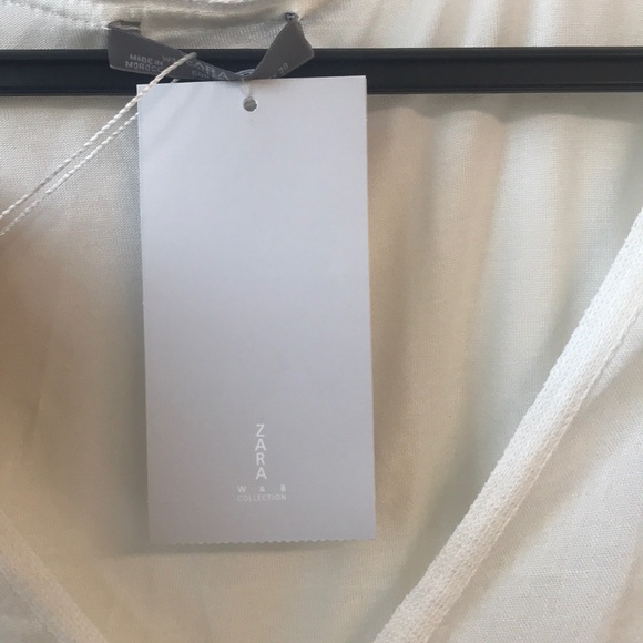 NWT ZARA Light Longsleeve Off White Blouse - Picture 2 of 4